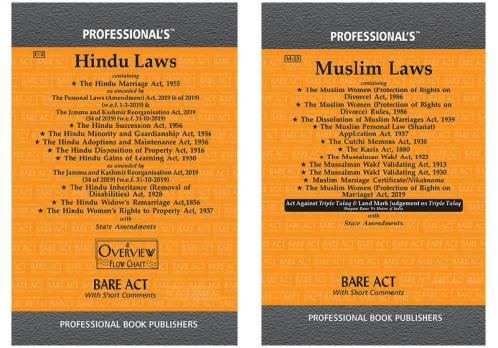 COMBO  OF 2 BARE ACTS FOR LAW STUDENTS/JUDICIARY ASPIRANTS HINDU LAW MUSLIM LAW
