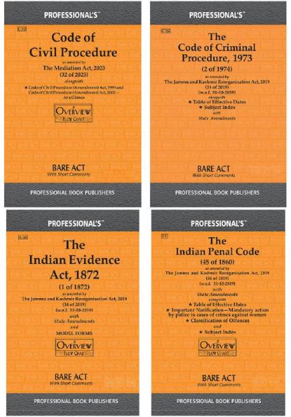 COMBO OF 4 BARE ACTS ( Indian Penal Code Code of Criminal Procedure Code of Civil Procedure and Indian Evidence Act Edition 2022)