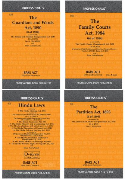 Combo of 4 Books (Hindu Laws Partition Act Family Courts Act G&W Act)