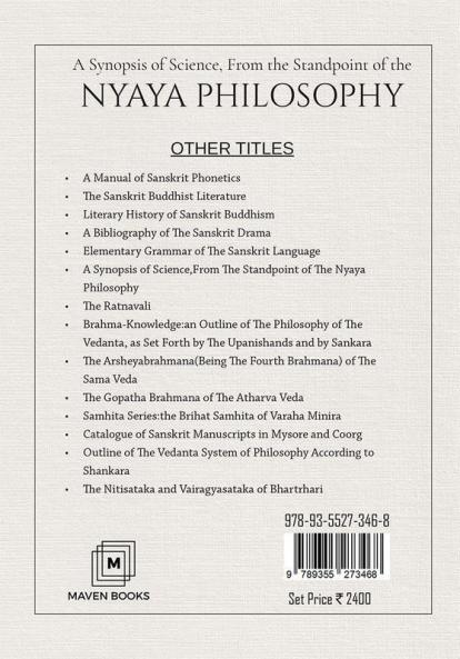 A Synopsis of Science From the Standpoint of the Nyaya Philosophy (Vol 2)