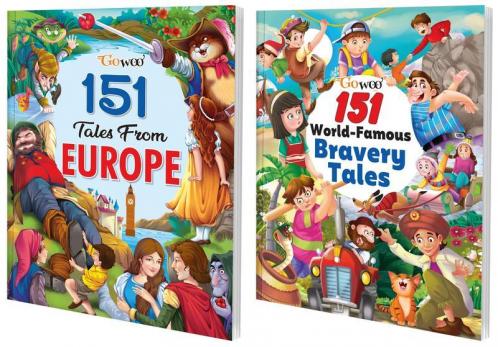 151 Tales from Europe and 151 World-Famous Bravery Tales I Set of 2 Books I Best Selling Stories Collection By Gowoo