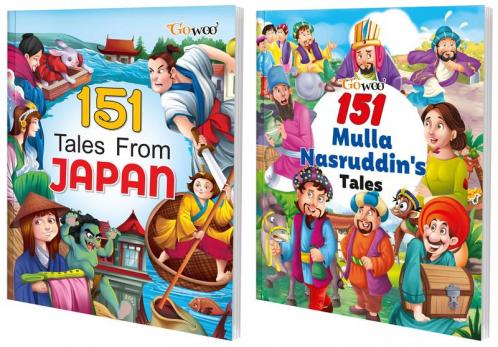 151 Tales from Japan and 151 Mulla Nasruddin's Tales I Combo pack of 2 Books I Abridged Illustrated Story Books By Gowoo