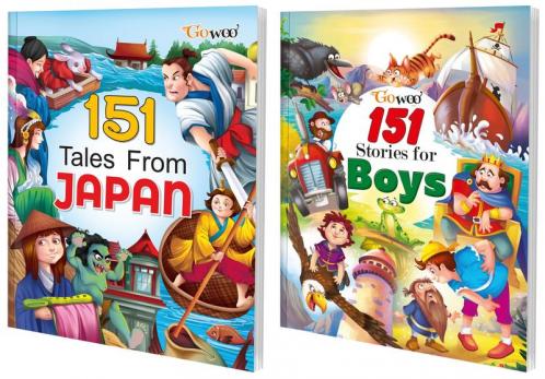 151 Tales from Japan and 151 Stories for Boys I Set of 2 Books I Best Engaging Stories For Children By Gowoo
