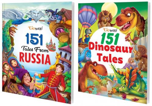 151 Tales from Russia and 151 Dinosaur Tales I Gift Pack of 2 Books I Best Selling Collection of Stories By Gowoo