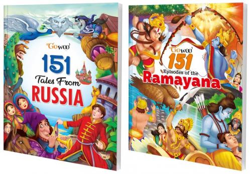151 Tales from Russia and 151 Episodes of the Ramayana I Gift Pack of 2 Books I Bag of illustrative stories for Children By Gowoo
