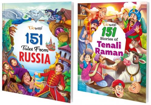 151 Tales from Russia and 151 Stories of Tenali Raman I Set of 2 Books I Easy To Read Tales for Kids By Gowoo