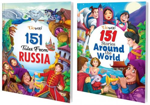151 Tales from Russia and 151 Stories Around the World I Combo pack of 2 Books I Best Collection of Stories for kids By Gowoo