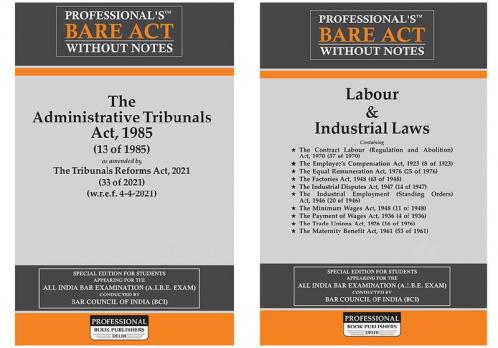 Combo of Labour & Industrial Laws (Containing 9 Acts) Administrative Tribunals Act 1985 Bare Acts without Notes for All India Bar Exams AIBE and other competitive examinations