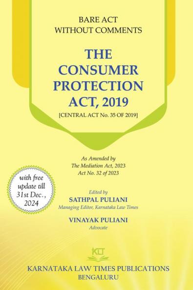 The Consumer Protection Act2019 - Bare Acts without comments