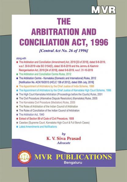 The Arbitration And Conciliation Act 1996 [Central Act No. 26 Of 1996] (2024 Edition)