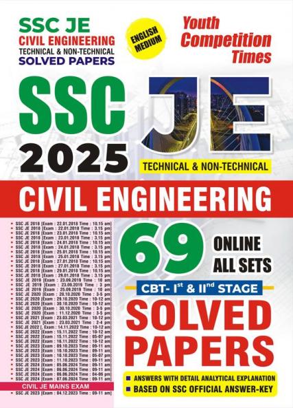 2024-25 SSC JE CBT I & II Civil Engineering Solved Papers 1048 1495 E.