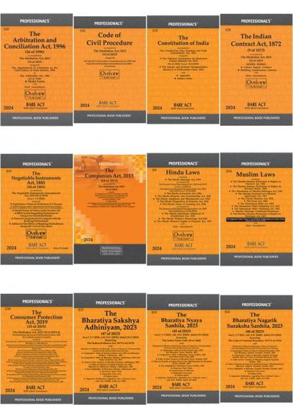 Integrated Legal Framework 2024: BNS BSA Arbitration Mediation BNSS & Major Acts (Set of 12 Books)