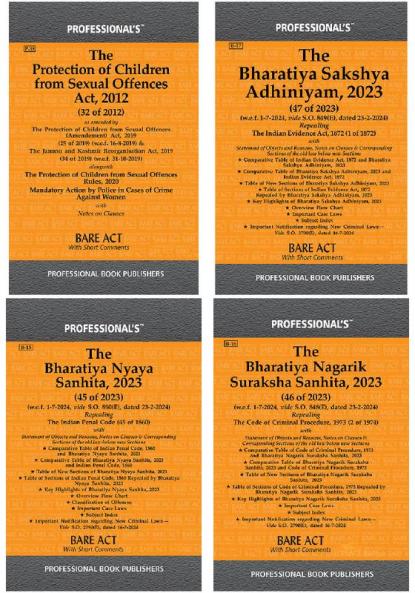 Holistic Legal Reference Manual 2024: POCSO BSA BNS and Bharatiya Nagarik Suraksha Sanhita(Set of 4 Books)