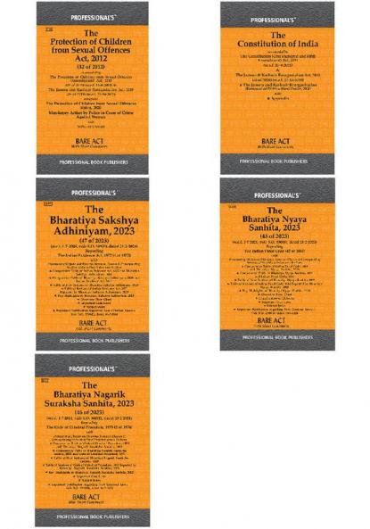 Complete Legal Reference and Reform Manual 2024: POCSO BSA Constitution BNS and Bharatiya Nagarik Suraksha Sanhita(Set of 5 Books)