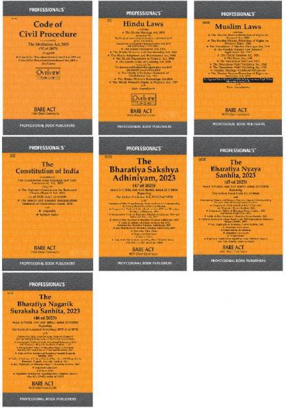 Comprehensive Legal Reference Guide 2024: BSA Hindu Marriage ActBNNS Muslim Laws Constitution BNS and BNNS (Set of 7 Books)