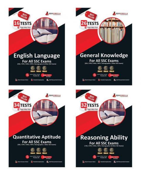 SSC Exam Preparation Books: English General Knowledge Quantitative Reasoning with 100+ Topic-wise Tests