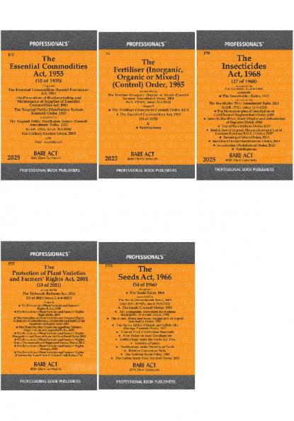 Laws on Insecticides Fertiliser (Control) Order & Seeds Essential Commodities Act 1955 combo