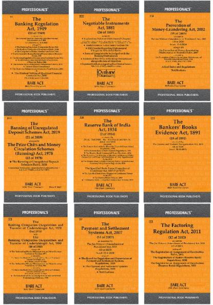 Important Bare Acts on Banking Laws- Combo of 9 Bare Acts related to Banking & Financial Institutions in India