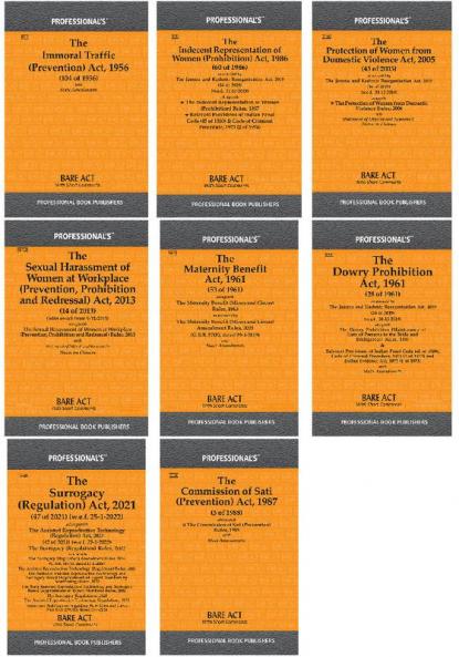 Important Women Laws in India in a combo of 8 Bare Acts