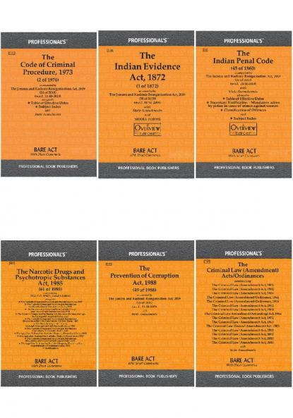 Criminal Major Acts Combo CrPC IPC Evidence Criminal Law Amendment Acts NDPS Act