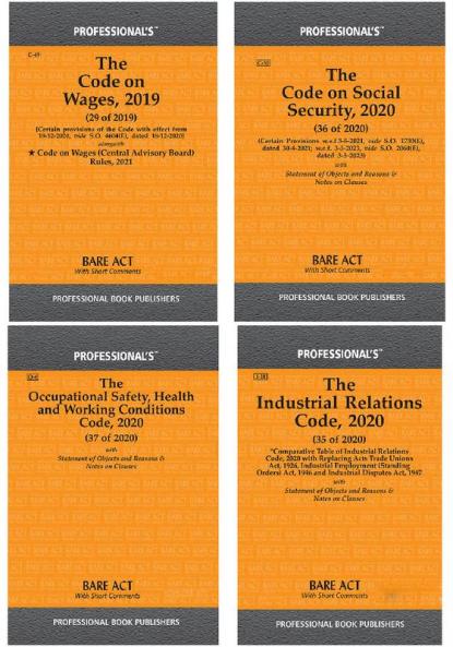 Labour Laws combo of Code on Wages Social Security Industrial Relations and Occupational Health & Safety
