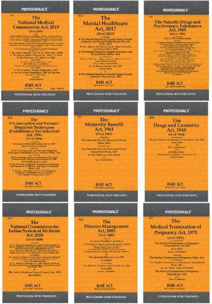 Important Medical Laws combo of 9 important dealing with Medical and Drugs Laws