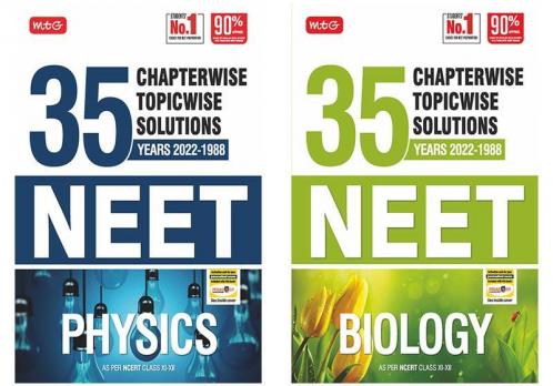 MTG 35 Years NEET Previous Year Solved Question Papers with NEET Chapterwise Topicwise Solutions - NEET 2023 Preparation Books Set of 2 Books NTA Neet 35 Years Questions Physics Biology