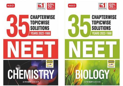 MTG 35 Years NEET Previous Year Solved Question Papers with NEET Chapterwise Topicwise Solutions - NEET 2023 Preparation Books Set of 2 Books NTA Neet 35 Years Questions Chemistry Biology