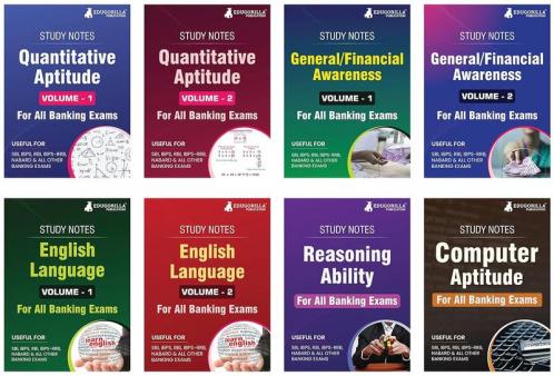 Banking Study Notes Combo (Set of 8 Books) | Complete Preparation Kit for All Banking Exams with Solved MCQs