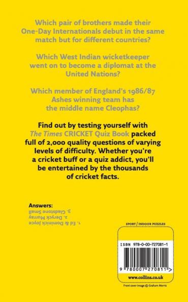 Times Cricket Quiz Book