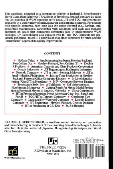 World Class Manufacturing Casebook