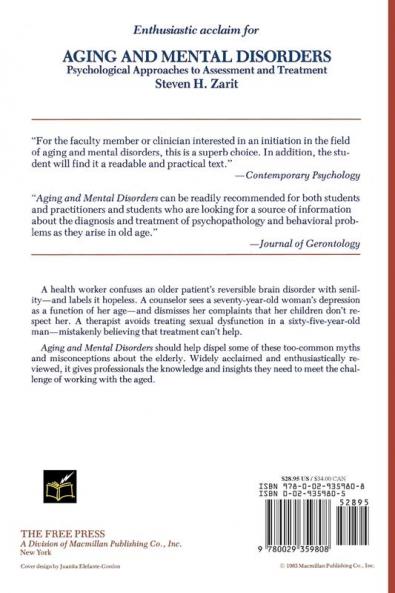 Aging & Mental Disorders (Psychological Approaches to Assessment & Treatment)