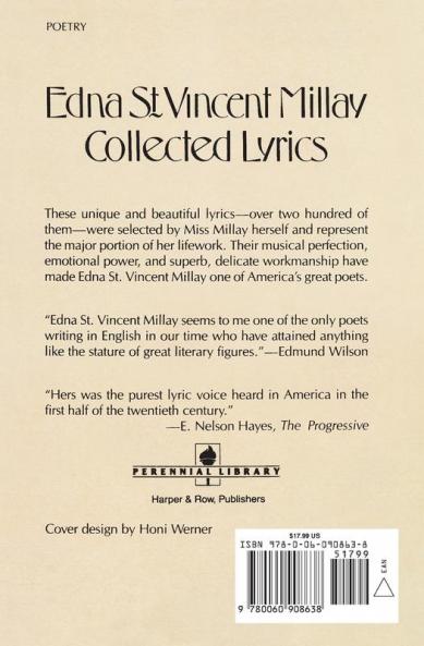 Collected Lyrics of Edna St. Vincent Millay