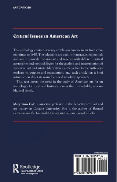 Critical Issues In American Art