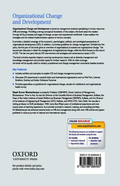 ORGANIZATIONAL CHANGE AND DEVELOPMENT