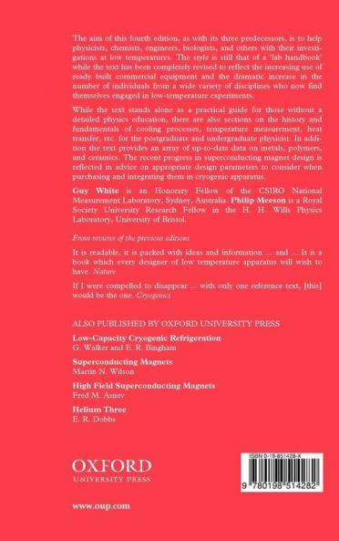Experimental Techniques in Low-Temperature Physics: Fourth Edition: 59 (Monographs on the Physics and Chemistry of Materials)