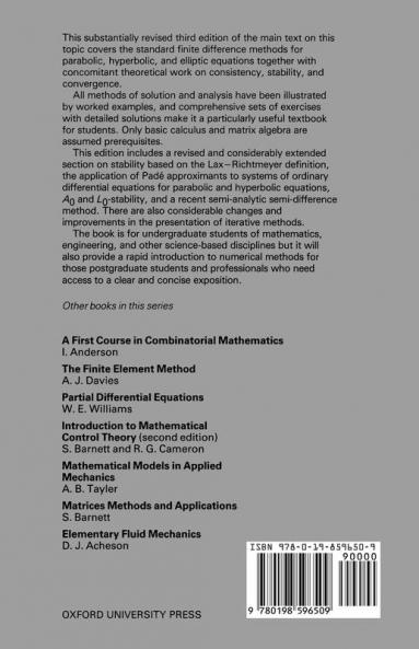 Numerical Solution of Partial Differential Equations
