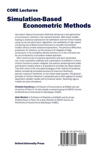 Simulation-Based Econometric Methods