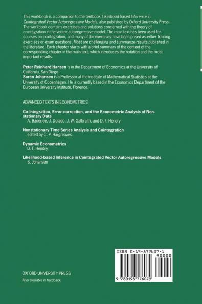 Workbook on Cointegration 'Advanceed Texts in Economics '