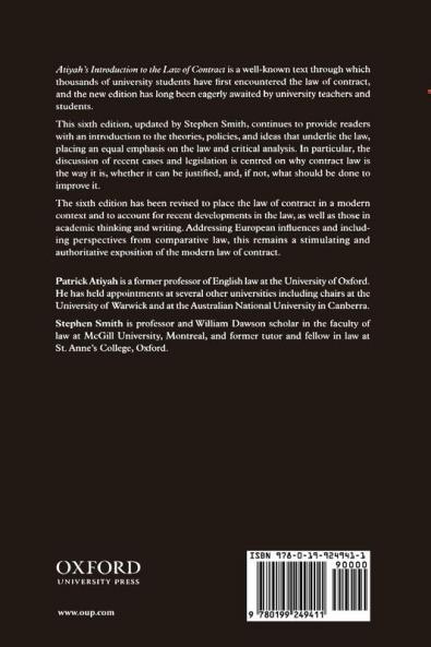 Atiyah's Introduction to the Law of Contract 6/e