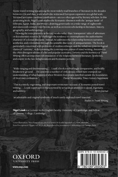Curiosity and the Aesthetics of Travel Writing 1770-1840