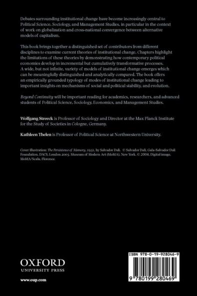 Beyond Continuity Institutional Change in Advanced Political Economies (Paperback)