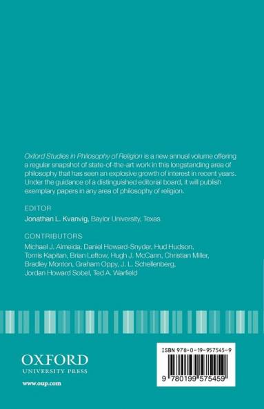 Oxford Studies in Philosophy of Religion