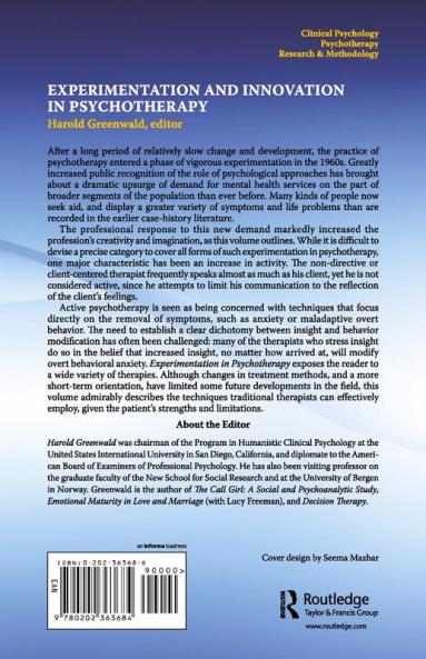 Experimentation and Innovation in Psychotherapy