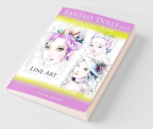 Fantasy Dolls Vol.2 Coloring Book Line Art