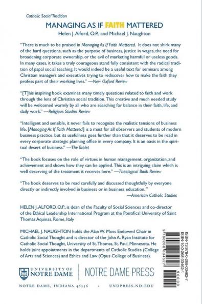 Managing As If Faith Mattered: Christian Social Principles in the Modern Organization (Catholic Social Tradition)