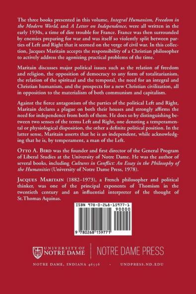 Integral Humanism Freedom in the Modern World and A Letter on Independence Revised Edition