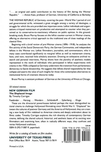 Film and the German Left in the Weimar Republic
