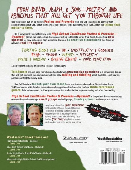 High School Talksheets Psalms and Proverbs-Updated!