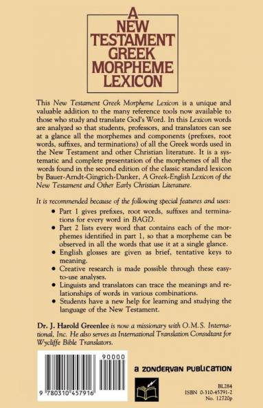 The New Testament Greek Morpheme Lexicon